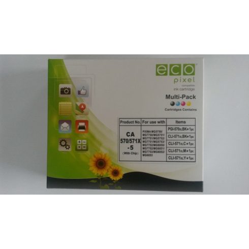 Utángyártott CANON CLI-571XL Tintapatron Multipack BKCMY 5db-os ECOPIXEL BRAND