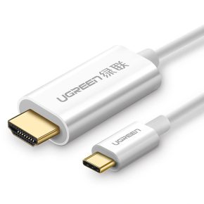   UGREEN USB-C - HDMI kábel apa - apa ABS ház 1.5 m fehér MM121