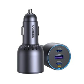UGREEN 75W 3 portos autós gyorstöltő EC703