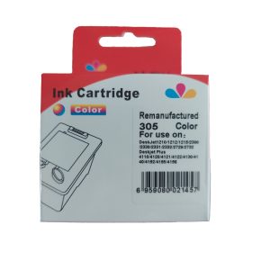   Utángyártott HP 3YM63AE Tintapatron Color No.305XL WHITE BOX show ink level