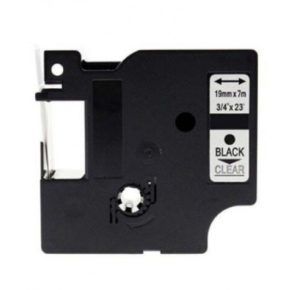   Utángyártott DYMO D1 45800 19mm x 7m átlátszó-fekete S0720820