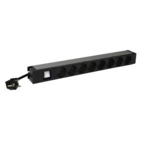   Legrand 646823 19 1U 16A 230V 8x Schuko aljzat CEE7/7 csatlakozó biztonsági zsaluval 3m kontrol LED-es elosztósor"