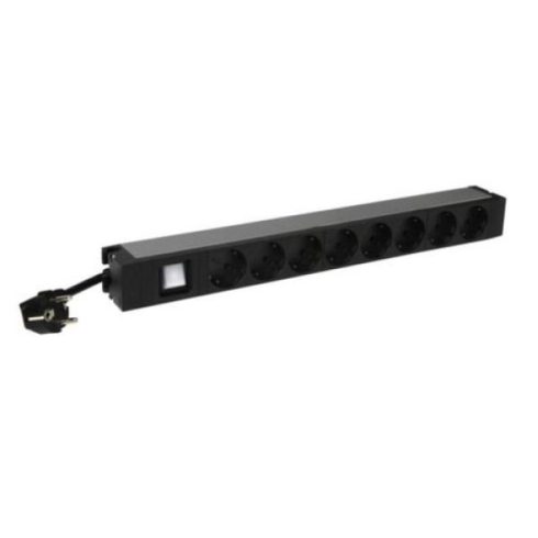 Legrand 646823 19 1U 16A 230V 8x Schuko aljzat CEE7/7 csatlakozó biztonsági zsaluval 3m kontrol LED-es elosztósor"