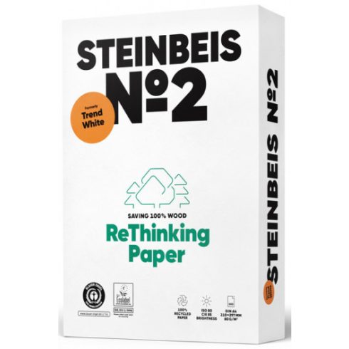 A/4 Steinbeis No.2 Trend White 80g. újrahasznosított másolópapír ISO 80-as fehérségű