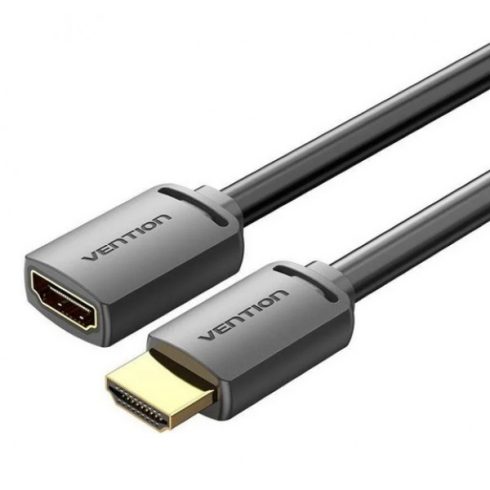 Vention HDMI/M -> HDMI/F (4K, HD, PVC, fekete), 5m, kábel