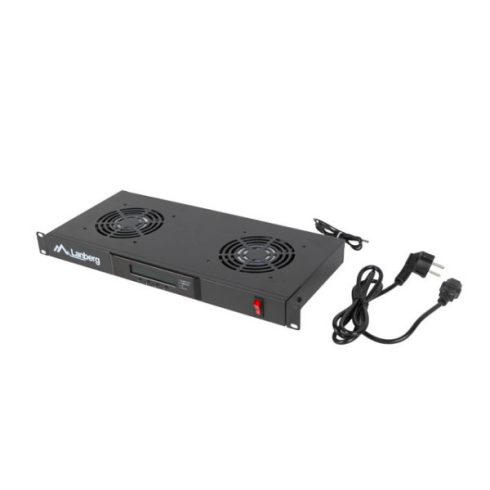 Lanberg AK-1502-B 19 1U 2x ventilátor + termosztát egység LCD kijelzővel"
