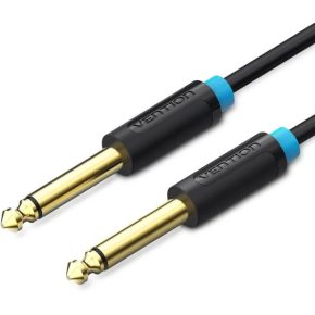   Vention 6.5mm jack/M -> 6.5mm jack/M kábel, (fekete, aranyozott), 3m, kábel