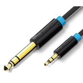  Vention 6.5mm jack/M -> 3.5mm jack/M,  (audio,fekete), 2m, kábel