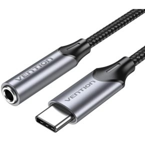   Vention USB-C/M -> 3.5mm/F , (fülhallgató, alu,szürke), 1m, kábel