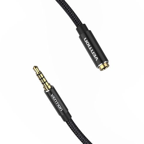 Vention 3.5mm jack/M -> 3.5mm/F, 1,5m, (hosszabbító,audio,fekete), kábel