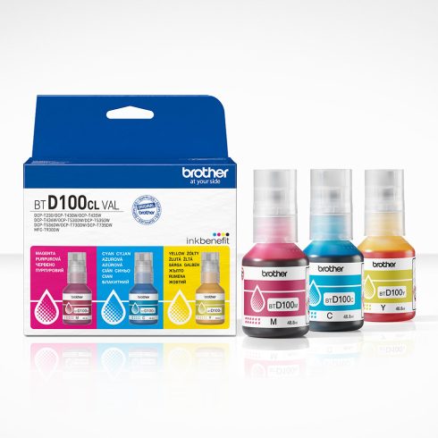 Brother BTD100CLVAL Tintatartály csomag CMY 3*48,8ml