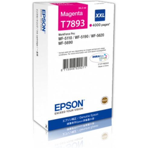 Epson T7893 Tintapatron Magenta 4.000 oldal kapacitás