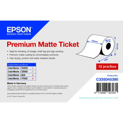 Epson prémium matt inkjet címke 102mm x 50m