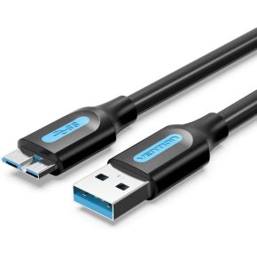   Vention USB-A 3.0/M -> Micro USB-B,  ( PVC,fekete), 1m, kábel