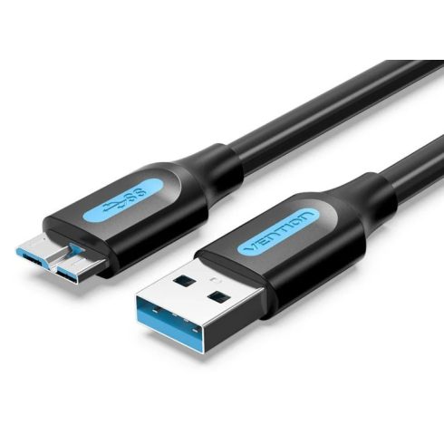 Vention USB-A 3.0/M -> Micro USB-B,  ( PVC,fekete),  2m, kábel