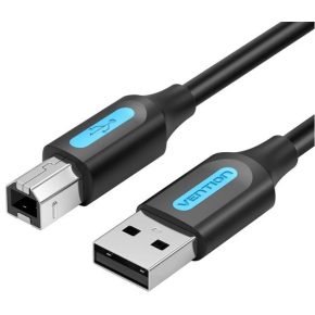   Vention USB-A 2.0/M -> USB-B/M,  (PVC, fekete, nyomtatókábel, printerkábel), 10m, kábel