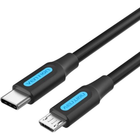 Vention USB-C 2.0/M ->  Micro B/M, 1m, (2A, fekete), kábel
