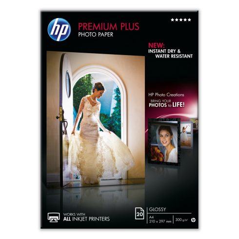 HP A/4 Prémium Plus Fényes Fotópapír 20lap 300g (Eredeti)
