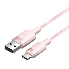 Vention USB-A 2.0/M -> USB-C/M, 1m,(pink,3A), kábel