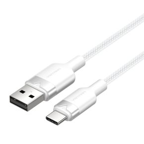 Vention USB-A 2.0/M -> USB-C/M, 1m,(fehér,3A), kábel