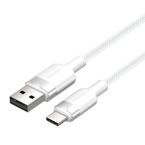Vention USB-A 2.0/M -> USB-C/M, 1m,(fehér,3A), kábel