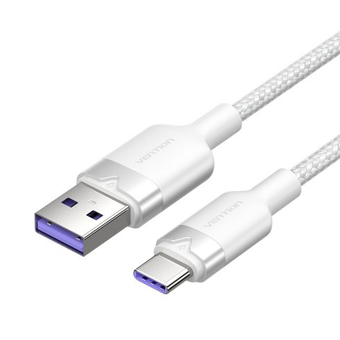 Vention USB-A 2.0/M -> USB-C/M, 2m,(fehér,6A), kábel