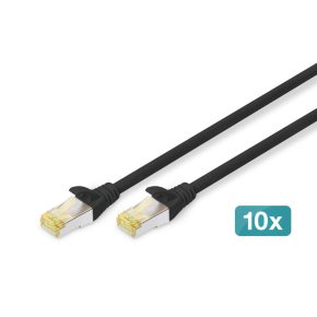   DIGITUS DK-1644-A-050-BL-10 Cat.6A S/FTP LSZH 5m fekete patch kábel (10db/csomag)