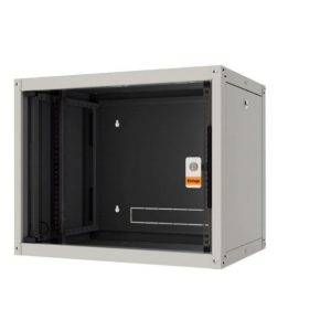   Legrand EVO12U6060P Evoline+ 19 12U SZÉL:600 MÉLY:600 MAG:626 MAX:65kg levehető oldallapos üvegajtós szürke fali rack szekrény"