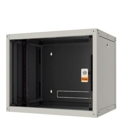Legrand EVO16U6060P Evoline+ 19 16U SZÉL:600 MÉLY:600 MAG:805 MAX:65kg levehető oldallapos üvegajtós szürke fali rack szekrény"