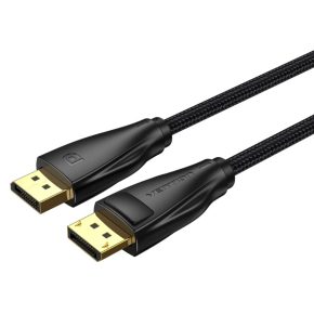   Vention Displayport/M -> Displayport/M (8K, optikai, fekete), 1,5m, kábel