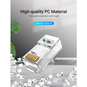 Vention UTP (Cat.6A ,RJ45,átlátszó) 100db, csatlakozó