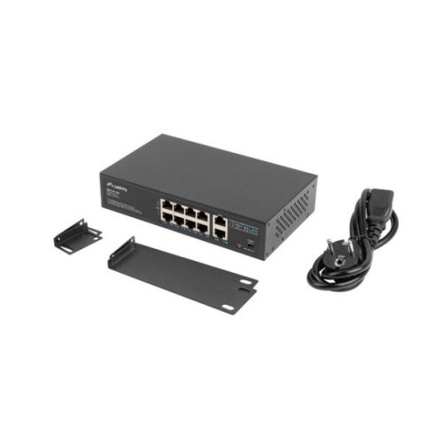 Lanberg RSFE-8P-2GE-120 19/10 1U 8x100Mbps PoE+ LAN (120W) 2xGbE LAN port nem menedzselhető PoE+ switch"