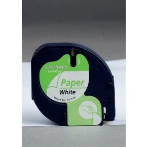 DYMO LetraTag 59421 papír 12mm x 4m fehér-fekete (Eredeti)