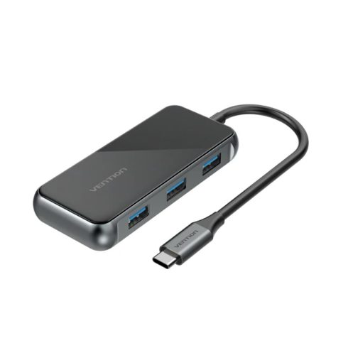 Vention USB-C -> HDMI/VGA/USB3.0/PD (0,15m Szürke, fém Ötvözet) konverter