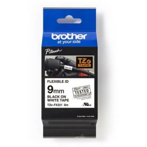 Brother TZe-FX221 9 mm széles 8m hosszú szalagkazetta