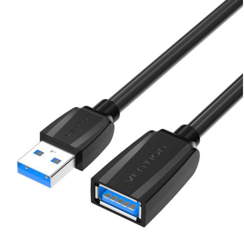 Vention USB 3.0,  (hosszabbító, fekete), 2m, kábel